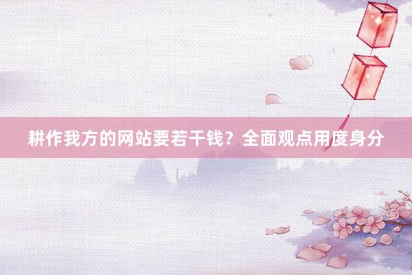 耕作我方的网站要若干钱？全面观点用度身分