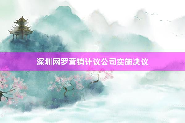 深圳网罗营销计议公司实施决议